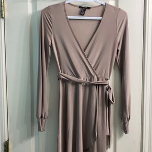 Tan long sleeve casual dress